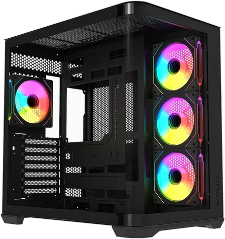 KRUX Tano černá / PC skříň / E-ATX / ATX / micro-ATX / mini-ITX / zakřivené sklo