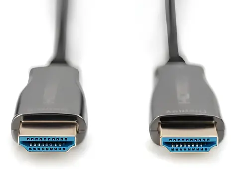 Digitus AK-330125-100-S černá / Propojovací kabel HDMI / AOC / 4K 60Hz / 18 Gbps / 10 m