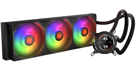 Krux HydroGlance 360 LCD černá / Vodní chlazení CPU / 360 mm / ARGB / LCD displej / Intel + AMD