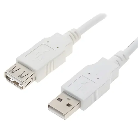 Logo bílá / Prodlužovací kabel USB 2.0 / USB-A samec - USB-A samice / 0,3 m