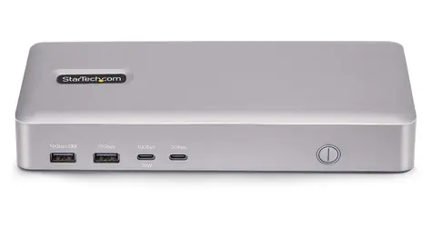 StarTech USB4 Dual-4K dokovací stanice stříbrná / 2x HDMI / USB-A + USB-C / RJ-45 / 120Hz