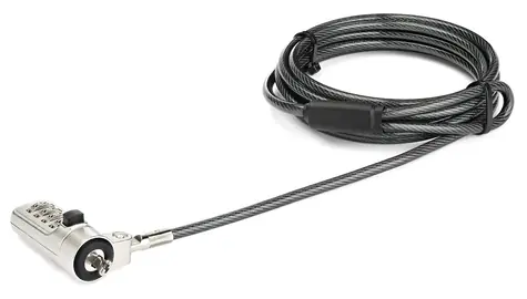StarTech Wedge Lock černá/stříbrná / Bezpečnostní kabelový zámek / Kombinační / Ocel / 2 m