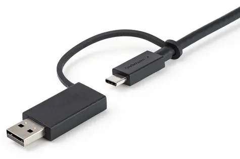 StarTech kabel USB-C s adaptérem USB-A černá / Kabel / USB 3.2 Gen2 10Gbps / 1 m
