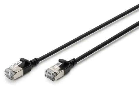 Digitus černá / Patch kabel / Cat6a F/FTP / Slim / PoE+ / 1,5 m