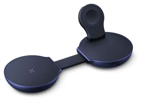 Energea AluMag Trio 2 indigo modrá / Bezdrátová nabíječka / 3v1 / Qi2 / skládací / 25 W