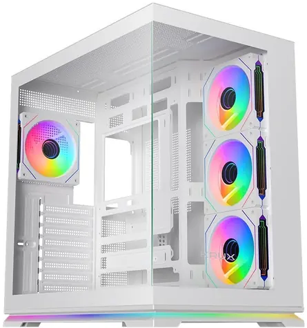KRUX Atron bílá / PC skříň / ATX / micro-ATX / mini-ITX / ARGB / průhledná bočnice / bez zdroje