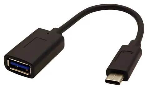 Neutralle OTG kabel USB-C - USB-A černá / Redukce USB / USB-C samec - USB-A samice / 0,15 m / USB 3.1