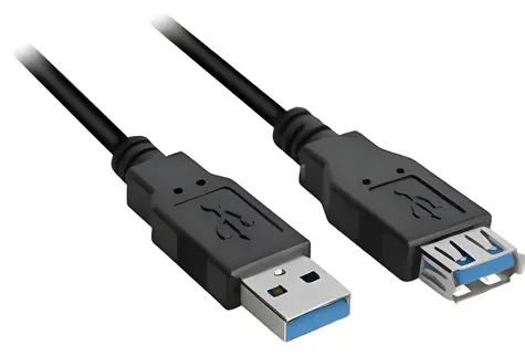 Sharkoon černá / Prodlužovací kabel / USB-A / USB 3.2 Gen 1 / 1 m