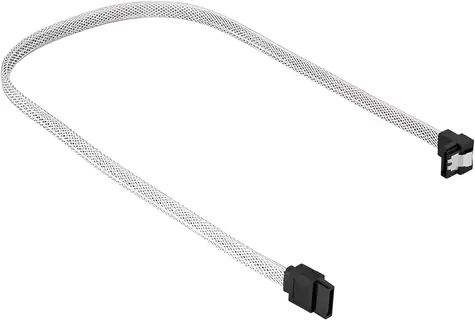 Sharkoon SATA III bílá / SATA kabel / pravoúhlý 90° / 45 cm