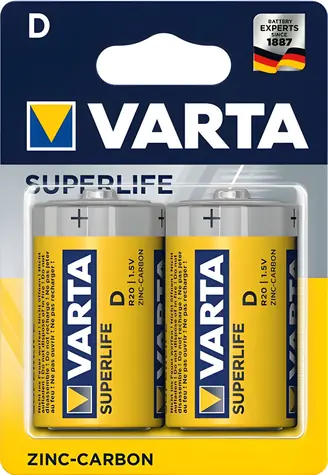 Varta Superlife Mono D R20 / Baterie / 1,5 V / Zinko-uhlíková / 2 ks / Blistr