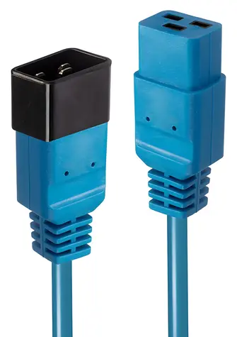 Lindy IEC C19-C20 modrá / Prodlužovací kabel / 3 m / 16 A / 250 V