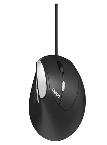 Rapoo EV200 černá / Drátová ergonomická myš