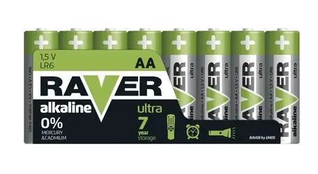 Raver B79218 / Alkalická baterie AA (LR6) / 8 ks