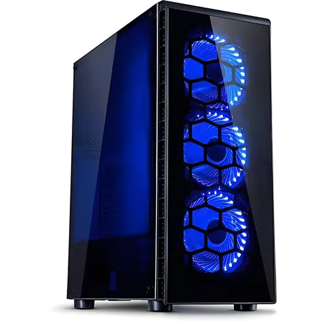 Inter-Tech CXC2 černá / Skříň / ATX / tvrzené sklo / 3x 120mm LED / průhledná bočnice