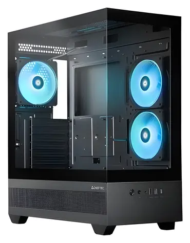 CHIEFTEC VISTA GT-01B-OP černá / Midi PC skříň / ATX / 2x tvrzené sklo / 3x 120mm A-RGB / USB-C / Bez zdroje