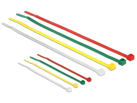 Delock Stahovací pásky barevné / Nylon / 200 ks