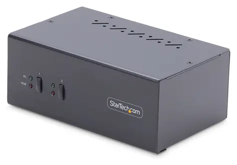 StarTech P2DD46A2 černá / KVM přepínač / 2× PC / Dual-head / DisplayPort / 4K / USB