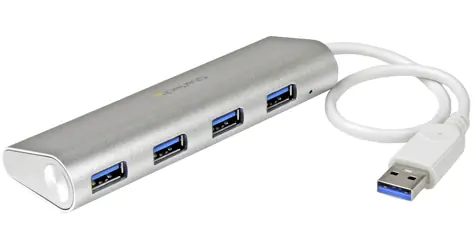 StarTech USB Hub 4 porty stříbrná / USB hub / USB 3.0 / 4x USB-A / hliníkové tělo