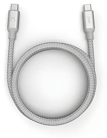 Adam Elements CASA C100+ stříbrná / Kabel USB-C na USB-C / 100W / USB 3.1 Gen 2 / 10 Gbit/s / 1 m