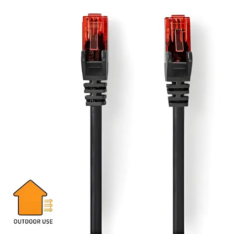 Nedis CAT6 20 m černá / Síťový kabel / U/UTP / Venkovní / RJ45 / PVC