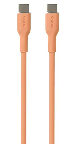 Puro Soft Silicone Cable broskvová / Datový kabel / USB-C - USB-C / 1,5 m