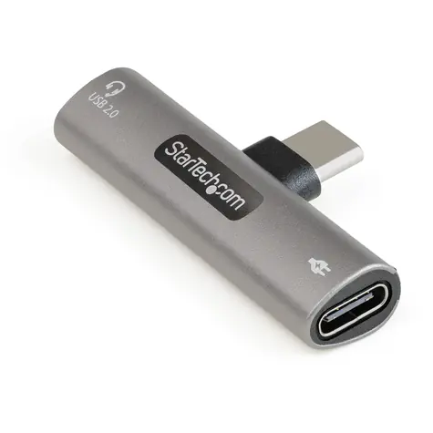 StarTech USB-C audio a nabíjecí adaptér stříbrná / Redukce / 2x USB 2.0