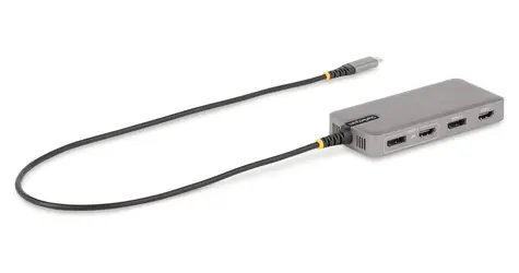 StarTech 117B-USBC-MULTIPORT šedá / USB-C dokovací stanice pro tři monitory / 2x HDMI / 2x DisplayPort / Ethernet