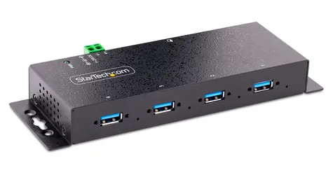 StarTech Industrial USB Hub černá / USB hub / 4 porty USB-A / 5 Gbps / ocelové tělo