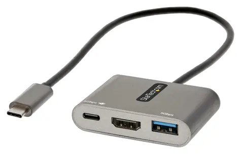 StarTech USB-C Multiport Adaptér šedá / USB-C na HDMI / 4K 60Hz / PD