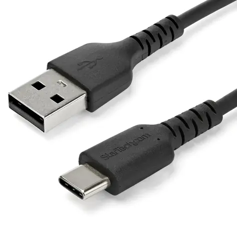 StarTech USB-A na USB-C 1 m černá / Kabel / opletení Aramid / USB 2.0 / 480 Mbps