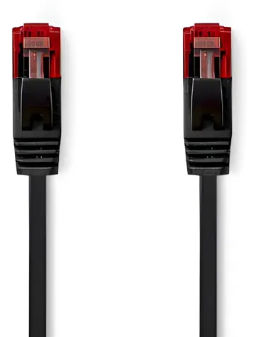 Nedis CAT6 UTP 2m černá / Patch kabel / RJ45-RJ45 / Plochý