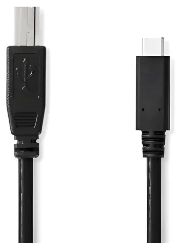 Nedis USB-C - USB-B černá / Kabel USB / USB 2.0 / 480 Mbps / 1 m