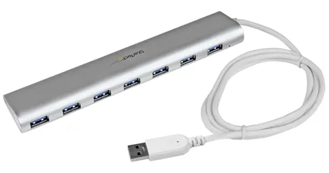 StarTech USB 3.0 Hub 7 portů / USB rozbočovač / USB 3.2 Gen 1 / s napájecím adaptérem / hliníkové tělo