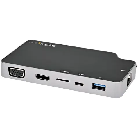 StarTech USB-C mini dokovací stanice / Dokovací stanice / 4K HDMI 60Hz / USB-A + USB-C / LAN / čtečka karet