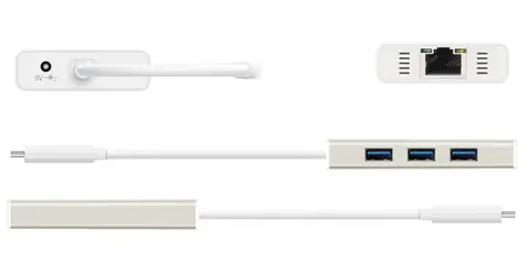 J5Create JCH471 bílá / USB-C hub / Gigabit Ethernet / 3 porty / hliník
