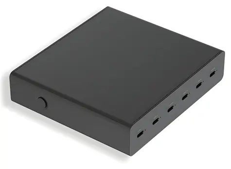 LMP SmartCharge černá / Nabíječka / GaN / 72W / 6x USB-C