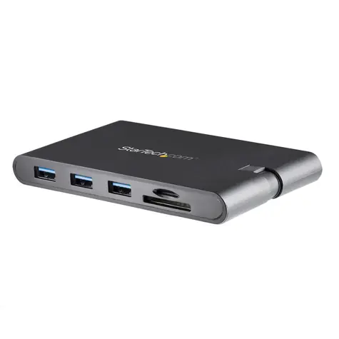 StarTech Multiportový adaptér USB-C na HDMI, VGA a LAN černá / Adaptér / USB 3.2 Gen2 / Ethernet RJ-45 / čtečka karet
