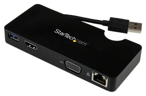 StarTech Mini Docking Station černá / Dokovací stanice pro notebooky / USB-A / HDMI / LAN