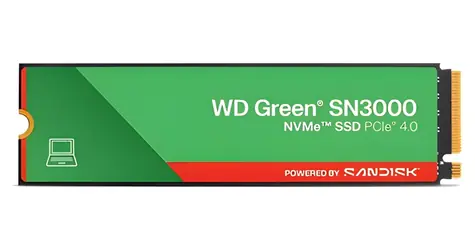 WD Green SN3000 2TB / SSD / M.2 2280 / PCIe Gen4 / čtení: 5000 MB/s / zápis: 4200 MB/s