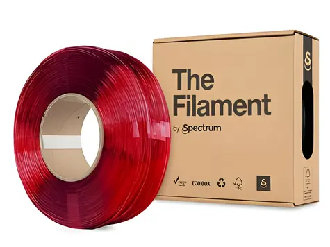 The Filament ReFill PETG červená transparentní / Tisková struna / 1,75 mm / 1 kg
