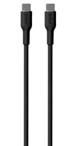 Puro Soft černá / Datový kabel USB-C na USB-C / 60W / 1,5m