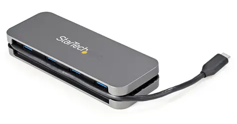 StarTech USB-C Hub 4 porty černá / Rozbočovač / 4x USB-A / USB 3.2 Gen 1 (5 Gb/s) / kabel 28 cm
