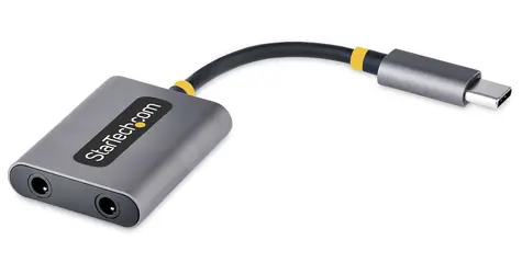 StarTech adaptér USB-C na 2x 3.5mm jack šedá / Redukce / délka kabelu 7 cm