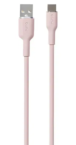 Puro Soft Silicone Cable růžová / Datový kabel / USB-A - USB-C / 1,5 m