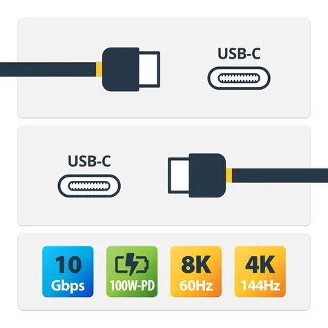 StarTech kabel USB-C na USB-C černá/šedá / 10 Gbps / 1 m / PD 20V