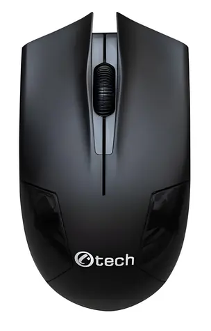 C-TECH WLM-08 černá / Bezdrátová myš / 1200DPI / 3 tlačítka / USB nano receiver