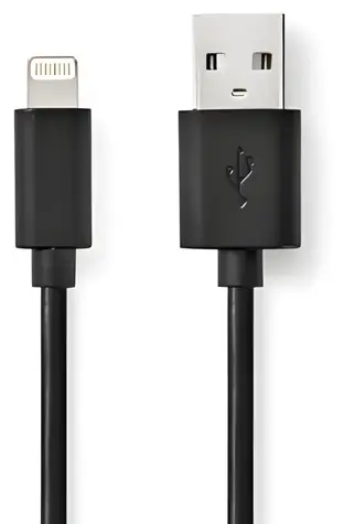Nedis černá / Datový kabel / USB-A (M) - Lightning (M) / USB 2.0 / 480 Mbps / 1 m