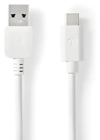 Nedis USB-A - USB-C bílá / USB kabel / USB 3.2 Gen 2 / 60 W / 10 Gbps / 1 m