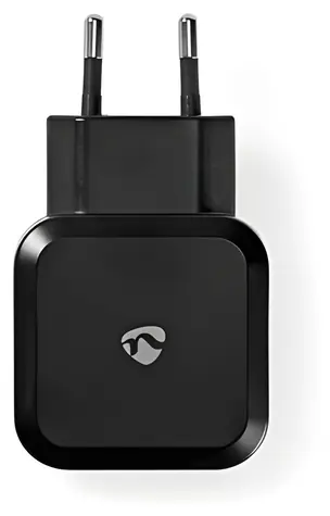 Nedis černá / Síťová nabíječka / 24 W / 2x USB-A / 2x 2.4 A