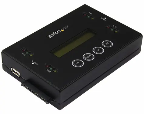StarTech Duplikátor a eraser SATA/USB disků / Duplikátor disku / LCD displej / 2.5